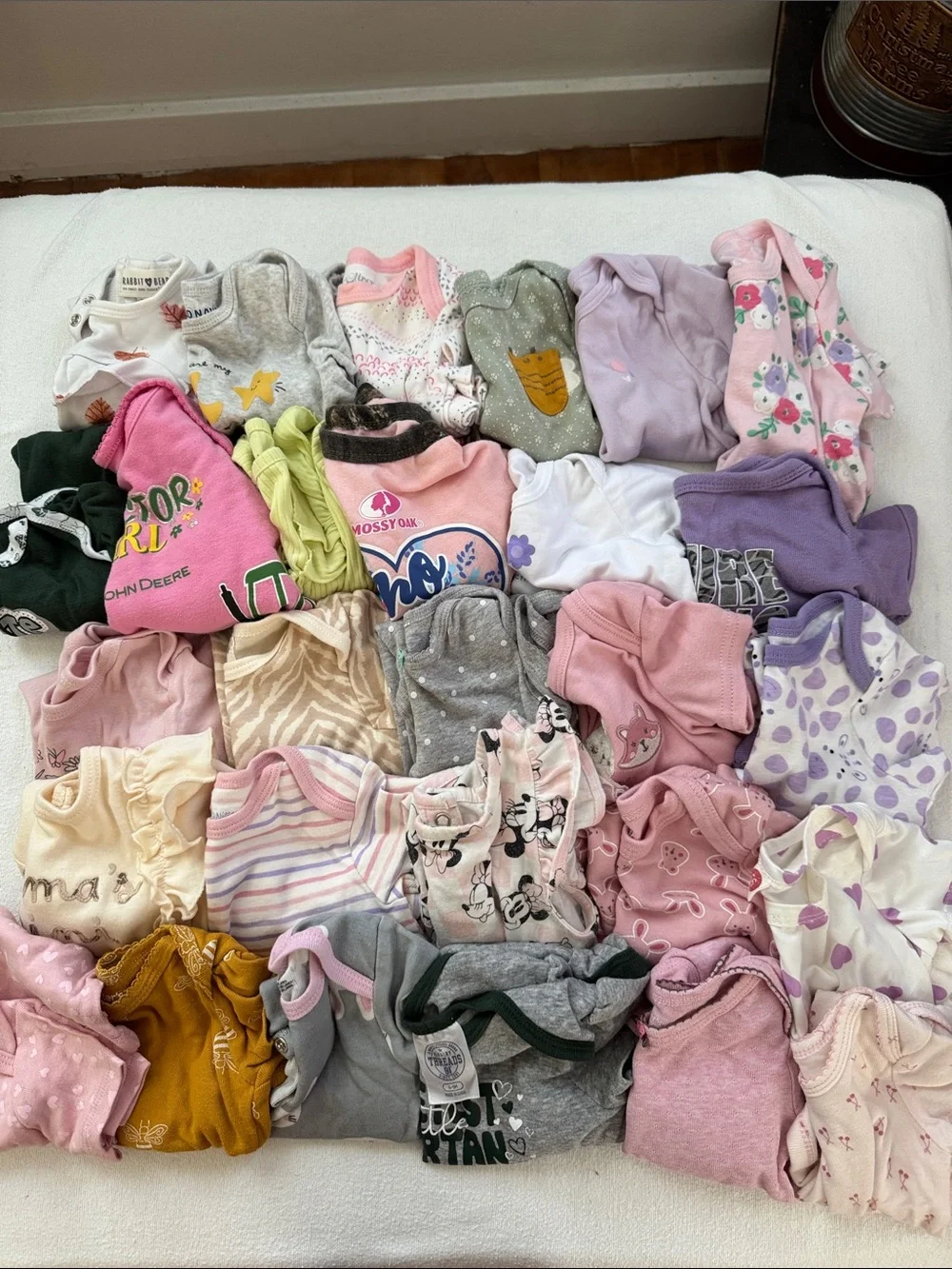 28- Mixed Baby Girl Onesies Bundle - Long and Short Sleeve